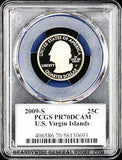 2009-S Virgin Islands territory quarter certified PCGS Proof 70 deep cameo