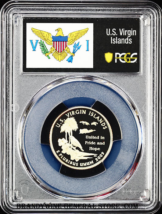 2009-S Virgin Islands territory quarter graded PCGS Proof 70 DCAM
