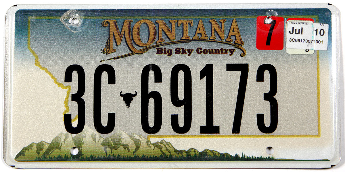 Classic 2010 Montana car license plate grading very good