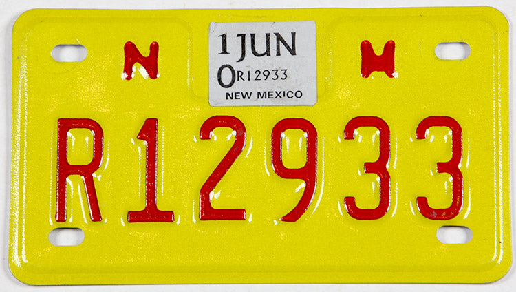 2010 New Mexico motorcycle license plate grading excellent
