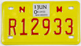 2010 New Mexico motorcycle license plate grading excellent
