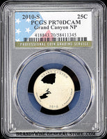 2010-s Grand Canyon America the Beautiful quarter certified by PCGS at Proof 70 Deep Cameo
