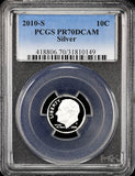 2010-s Roosevelt silver Dime certified perfect Proof 70 Deep Cameo by PCGS