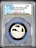 2010-s Yellowstone America the Beautiful quarter certified by PCGS at Proof 70 Deep Cameo