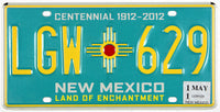 2011 New Mexico centennial passenger car license plate grading excellent plus