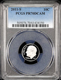 2011-s Roosevelt Dime certified perfect Proof 70 Deep Cameo by PCGS