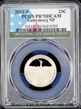 2011-s Gettysburg quarter certified by PCGS at Proof 70 Deep Cameo