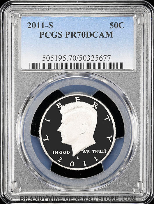 2011-s Kennedy half dollar graded perfect 70 deep cameo
