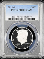2011-s Kennedy half dollar graded perfect 70 deep cameo