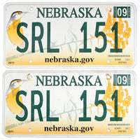 A pair of classic 2012 Nebraska car license plates for sale by Brandywine General Store