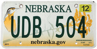 2012 Nebraska car license plate grading very good plus