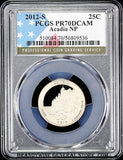 2012-s Acadia quarter certified by PCGS at Proof 70 Deep Cameo