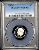 2012-s Roosevelt Dime certified perfect Proof 70 Deep Cameo by PCGS