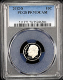 2012-s Roosevelt Dime certified perfect Proof 70 Deep Cameo by PCGS