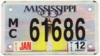 2012 Mississippi motorcycle license plate grading very good plus