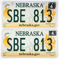 A pair of classic 2013 Nebraska car license plates for sale by Brandywine General Store in very good plus condition