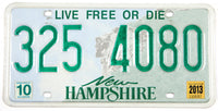 A classic single 2013 New Hampshire car license plate for sale by Brandywine General Store in excellent minus condition