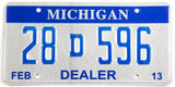 2013 Michigan dealer license plate grading excellent