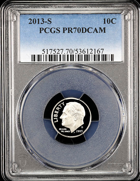 2013-s Roosevelt Dime certified perfect Proof 70 Deep Cameo by PCGS