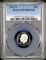 2013-s Roosevelt Dime certified perfect Proof 70 Deep Cameo by PCGS