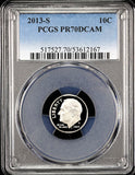 2013-s Roosevelt Dime certified perfect Proof 70 Deep Cameo by PCGS