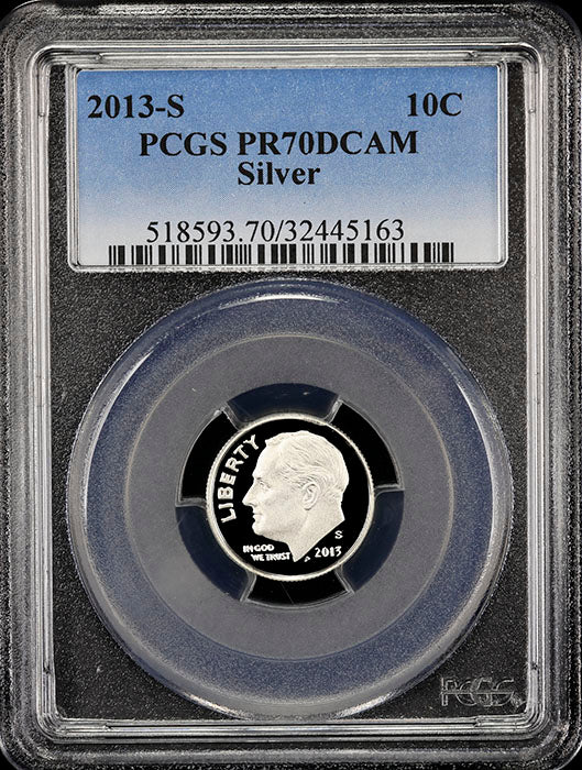2013-s Roosevelt silver Dime certified perfect Proof 70 Deep Cameo by PCGS