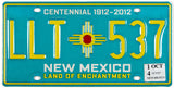 2014 New Mexico centennial passenger car license plate grading excellent