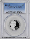 2014-s Jefferson Nickel certified perfect Proof 70 Deep Cameo by PCGS