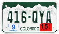 classic 2015 Colorado motorcycle license plate grading excellent minus
