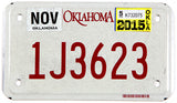 classic 2015 Oklahoma motorcycle license plate grading excellent