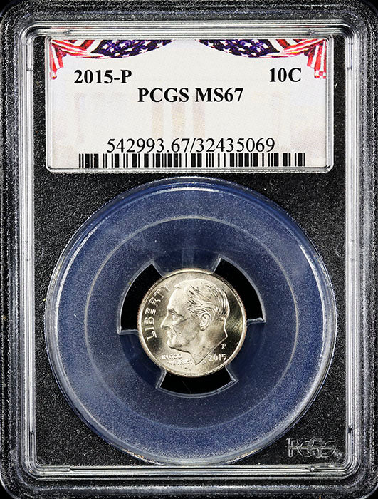 2015-p Roosevelt Dime certified Mint State 67 by PCGS
