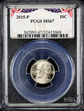 2015-p Roosevelt Dime certified Mint State 67 by PCGS
