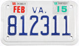 classic 2015 Virginia motorcycle license plate grading excellent