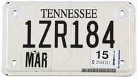 Classic 2015 Tennessee motorcycle license plate grading very good plus