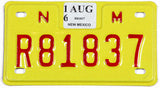 2016 New Mexico motorcycle license plate grading excellent