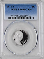 2016 s Jefferson Nickel professionally certified PR69DCAM by PCGS