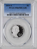 2016 s Jefferson Nickel professionally certified PR69DCAM by PCGS