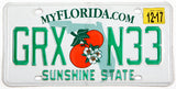 A 2017 Florida passenger car license plate for sale by Brandywine General Store in excellent minus condition with a couple scratches