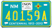 2017 New Mexico Centennial motorcycle license plate grading excellent
