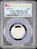 2017-s Effigy Mounds quarter certified by PCGS at Proof 69 Deep Cameo 1st day of issue