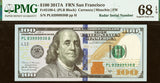 A Fr #2189-L Series of 2017A FRN with a radar serial number of 83999938 for sale by Brandywine General Store graded by PMG at 68 EPQ