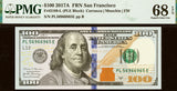 A Fr #2189-L Series of 2017A FRN with a radar serial number of 83999938 for sale by Brandywine General Store graded by PMG at 68 EPQ