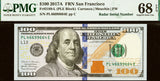 A Fr #2189-L Series of 2017A FRN with a radar serial number of 83999938 for sale by Brandywine General Store graded by PMG at 68 EPQ