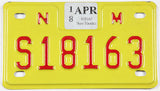 2018 New Mexico motorcycle license plate grading excellent
