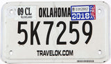 2018 Oklahoma motorcycle license plate grading very good plus