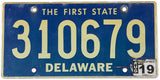 2019 Delaware car license plate grading very good minus