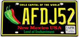2020 New Mexico Chile passenger car license plate grading excellent minus