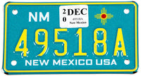 2020 New Mexico motorcycle license plate grading excellent plus