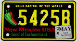 2020 New Mexico hot chili pepper motorcycle license plate in excellent plus condition