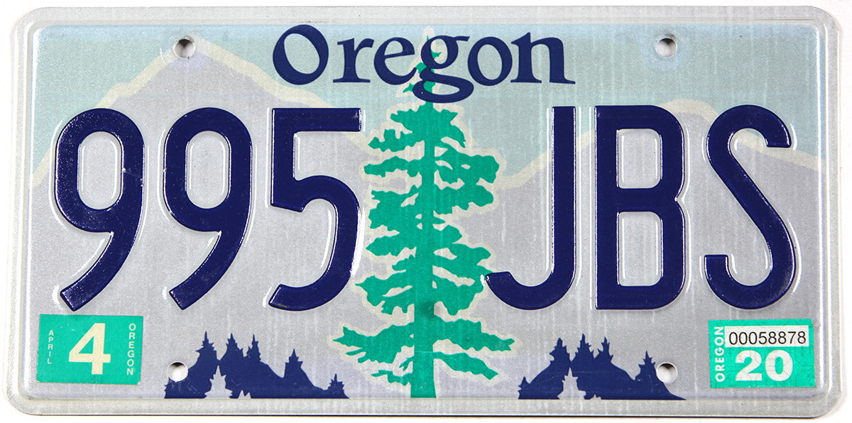 2020 Oregon car license plate grading excellent minus